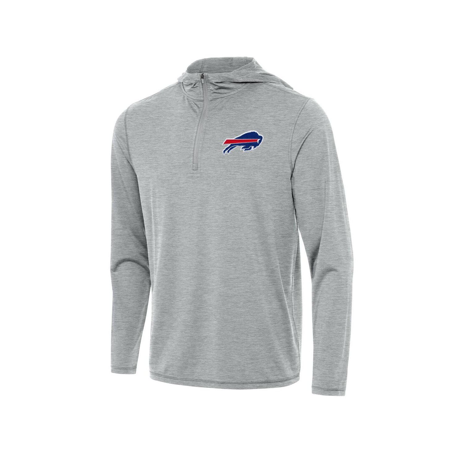 Men's Heather Gray Buffalo Bills Tidy Quarter-Zip Pullover Hoodie