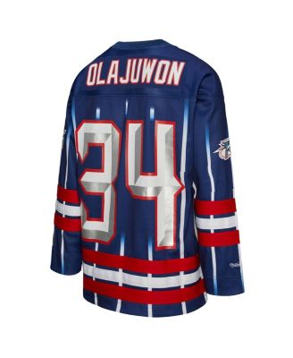 Men's and Women's Hakeem Olajuwon Navy Houston Rockets Maxed Out Fashion Hockey Jersey