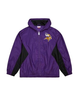 Mitchell & Ness - Men's Purple Minnesota Vikings Playmaker Full-Zip Windbreaker Jacket
