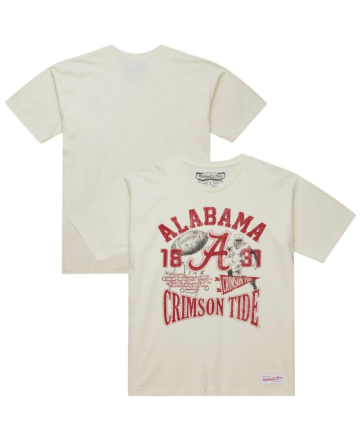 Мужская кремовая футболка Alabama Crimson Tide Heritage Scholar