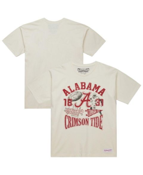 Мужская футболка Mitchell & Ness Cream Alabama Crimson Tide Heritage Scholar