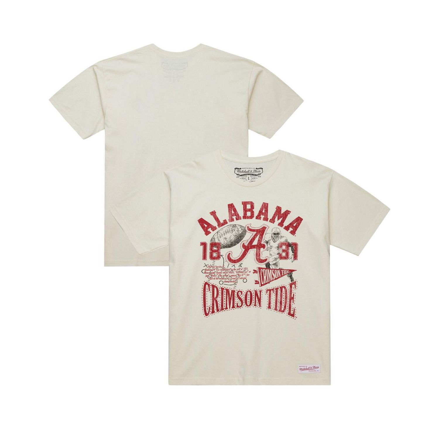 Men's Cream Alabama Crimson Tide Heritage Scholar T-Shirt