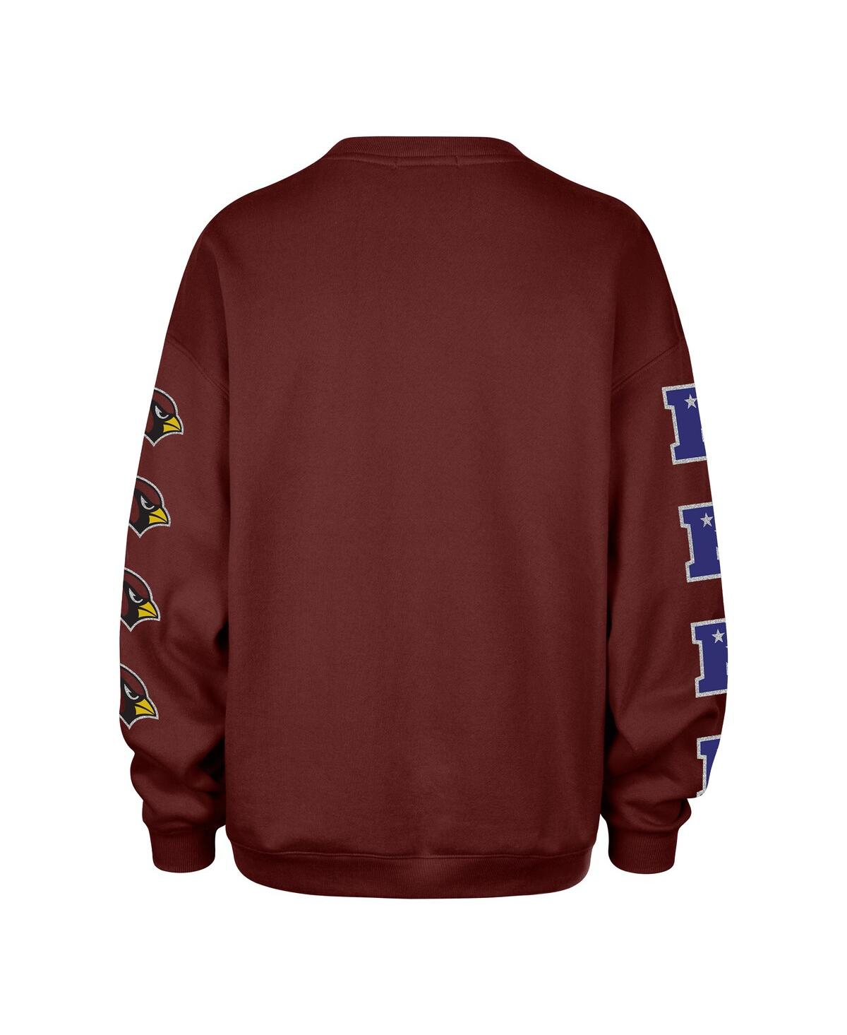 47 Brand Women's Cardinal Arizona Cardinals Go Big Oversized Pullover Sweatshirt In Red
