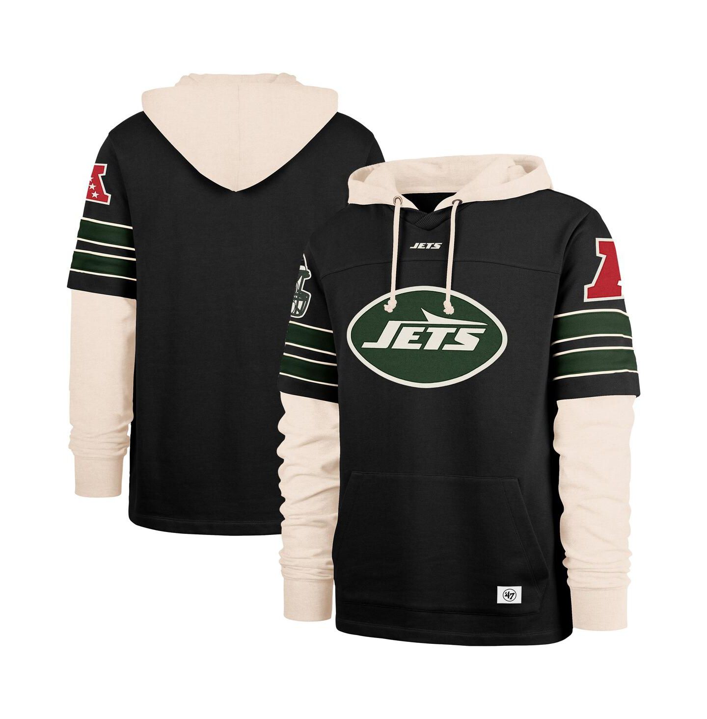 Мужские худи '47 Brand Black New York Jets Split Zone Cornerback Duo — фото 1