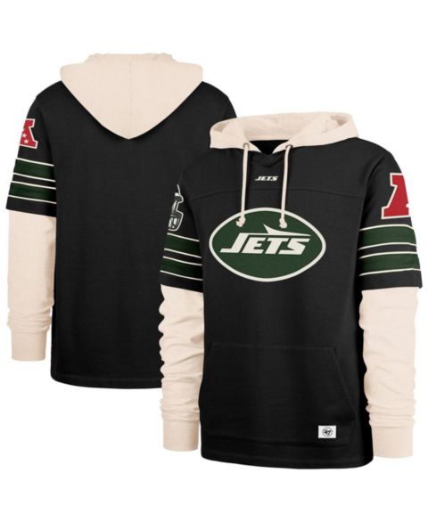Мужские худи '47 Brand Black New York Jets Split Zone Cornerback Duo