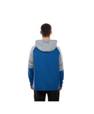 Men's Blue Detroit Lions Combine Authentic Color Block Raglan Pullover Hoodie