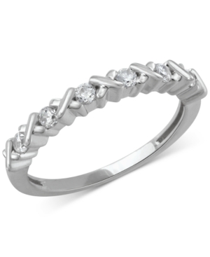 image of Diamond Crisscross Band (1/4 ct. t.w.) in 14k Rose, Yellow or White Gold