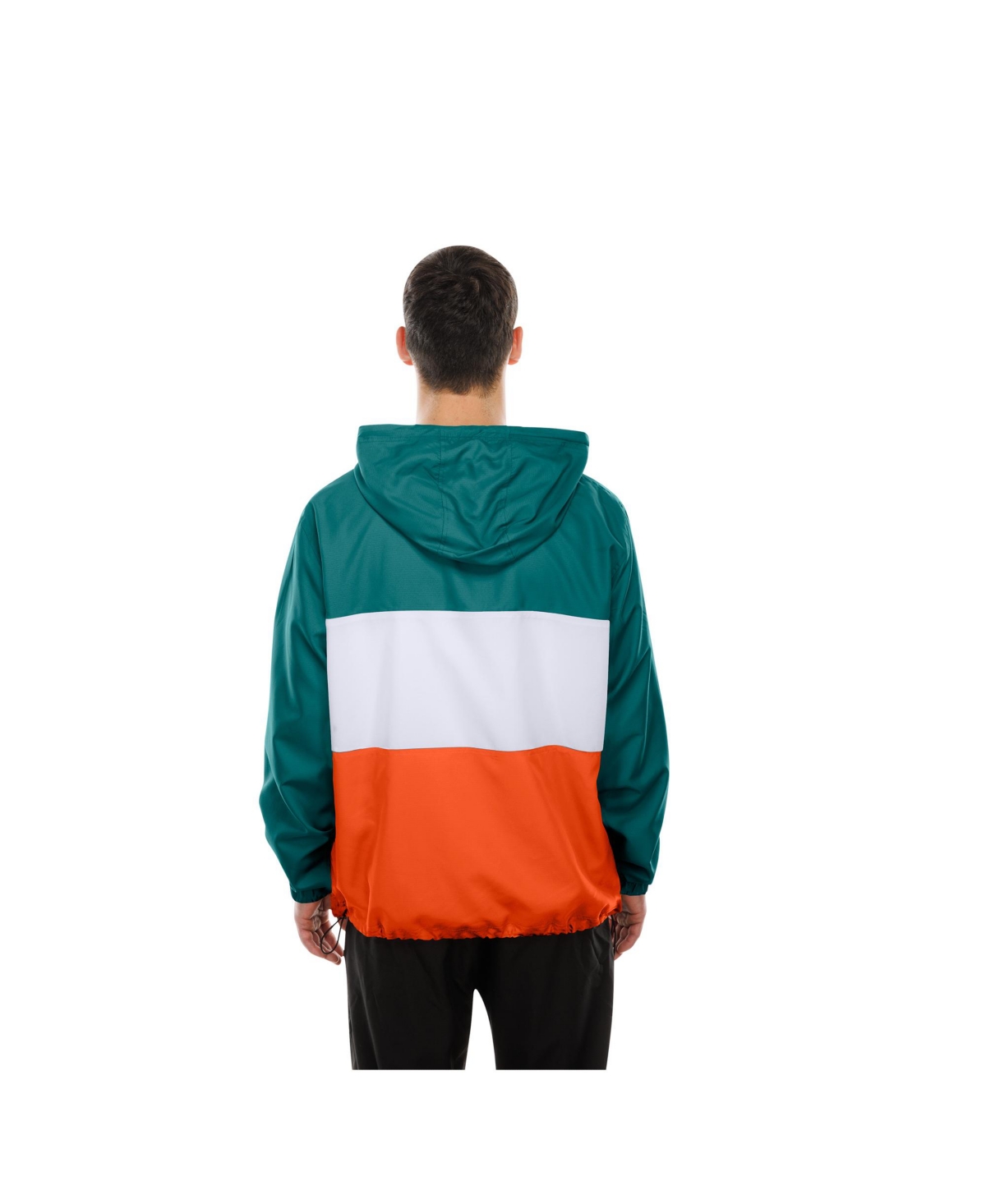 New Era Men's Aqua Miami Dolphins Ripstop Quarter-zip Hooded Windbreaker In Multi