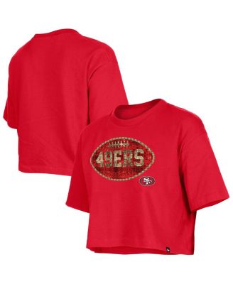 Girls Scarlet San Francisco 49ers Flip Sequin Boxy T-Shirt