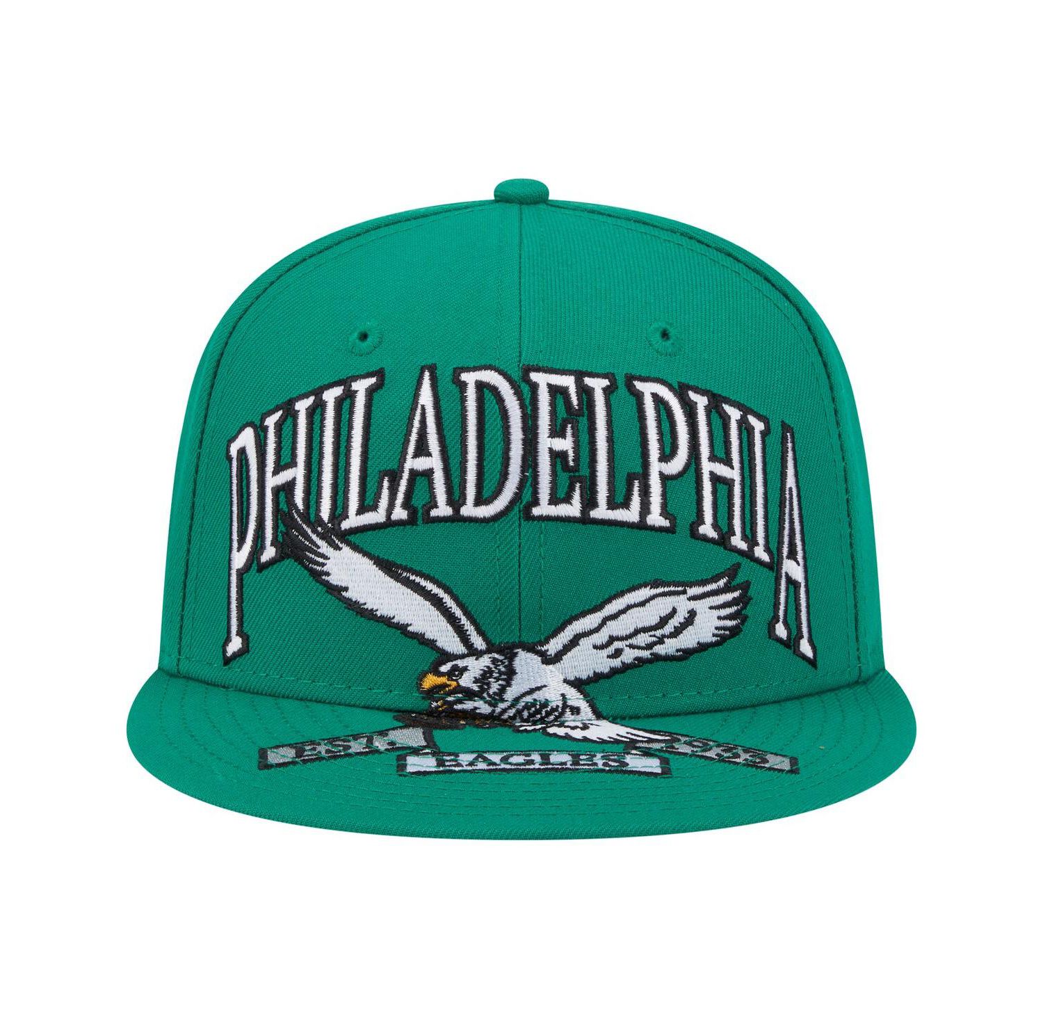 Men's Kelly Green Philadelphia Eagles Throwback Oversized 59FIFTY Fitted Hat