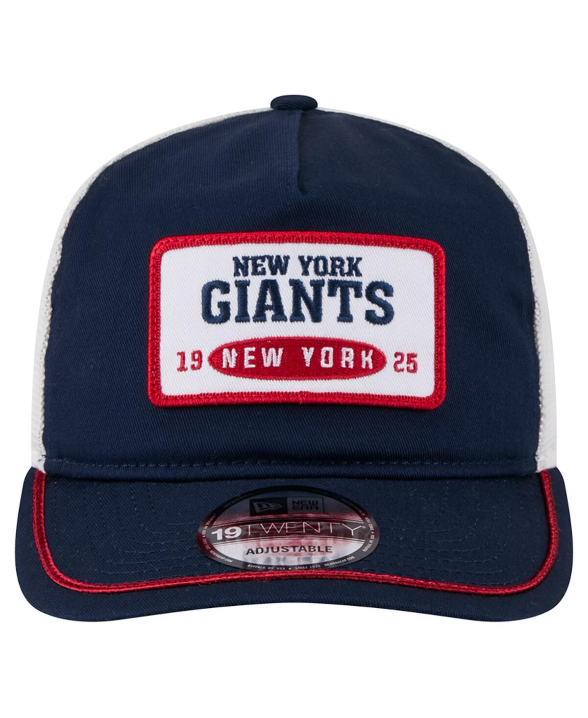 New Era Men's Navy/white New York Giants Patch 19twenty Adjustable Hat In Multi