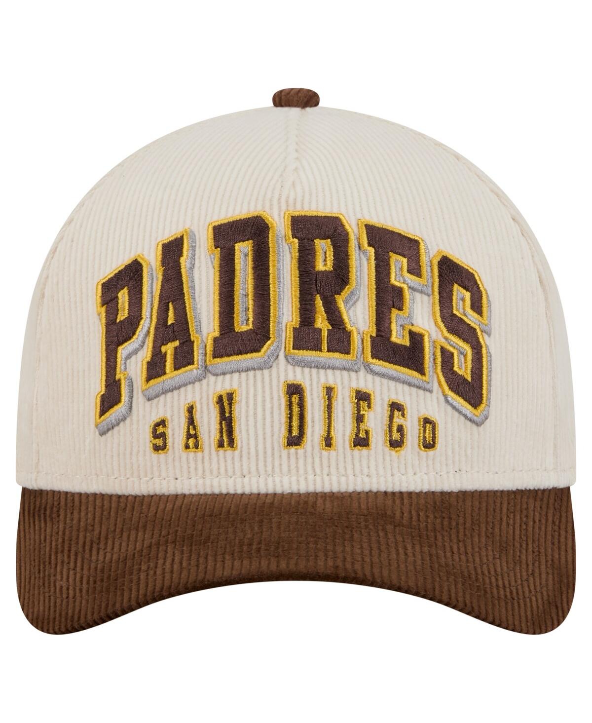 New Era Men's Cream/brown San Diego Padres Sided Corduroy 9forty A-frame Adjustable Hat In Multi