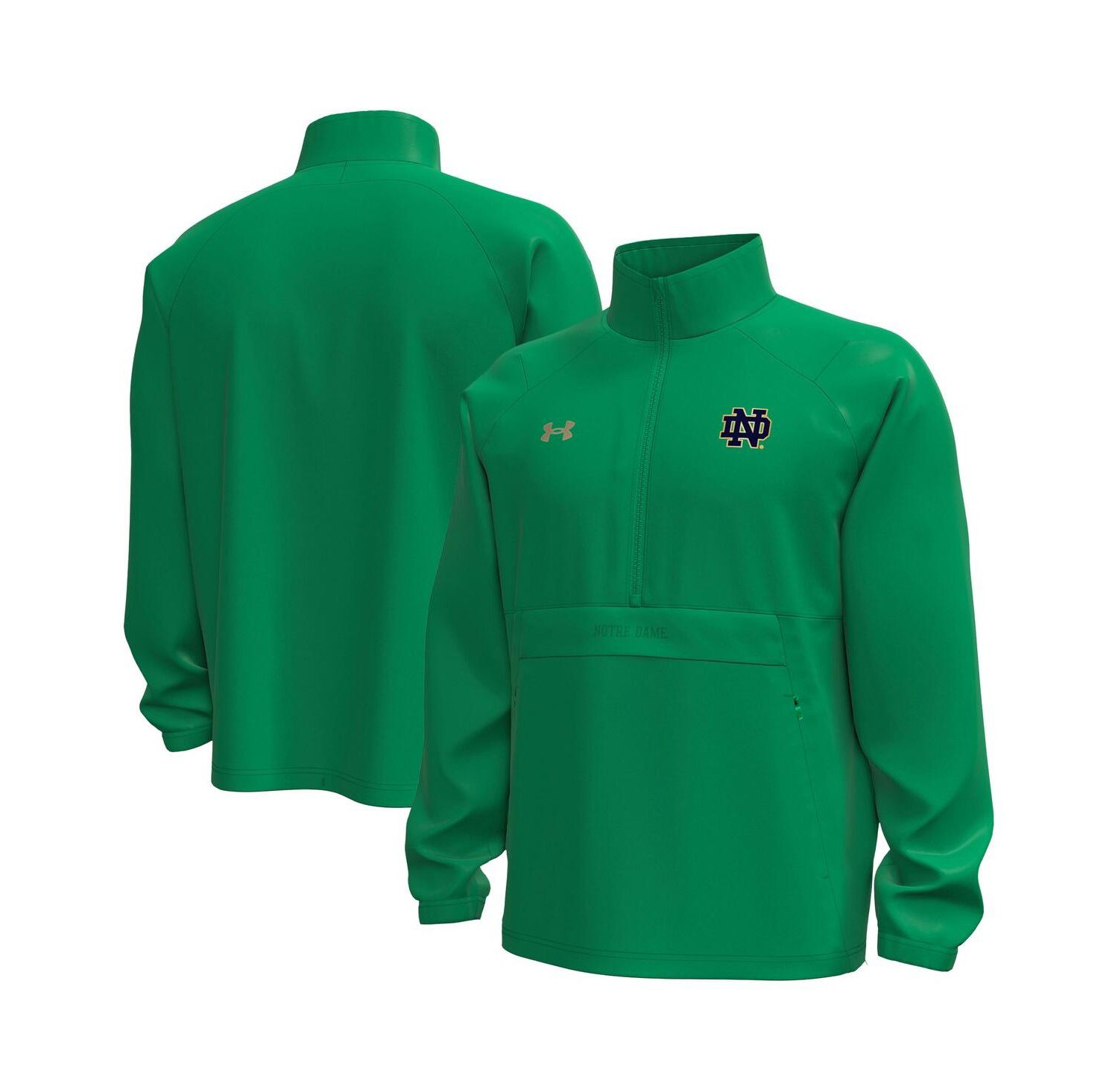 Men's Green Notre Dame Fighting Irish Unstoppable Woven Anorak Storm Tech Half-Zip Jacket