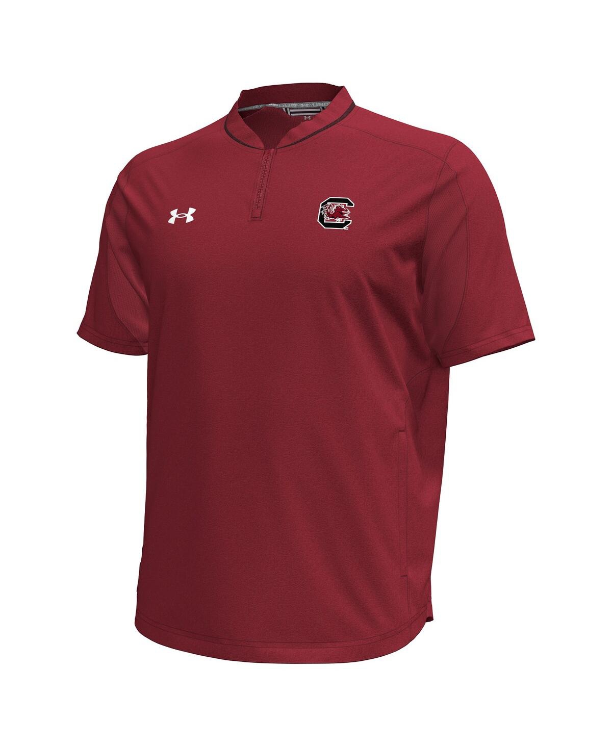 Under Armour Men's Garnet South Carolina Gamecocks Motivate Quarter-zip Performance Sweatshirt In Burgundy