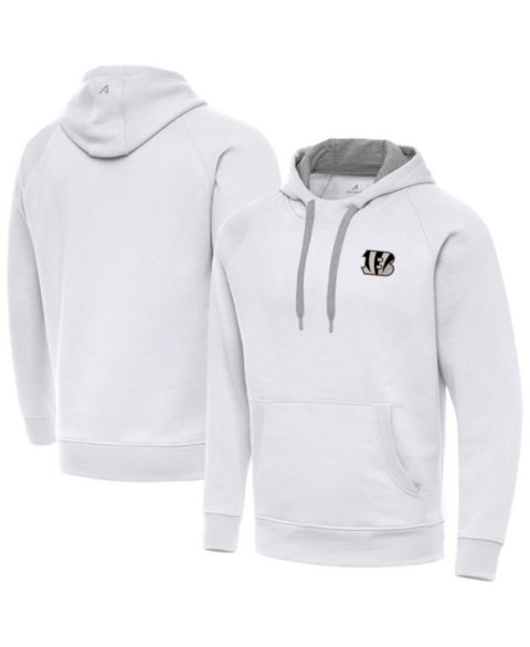 Мужское худи Antigua White Cincinnati Bengals Brushed Carbon Victory Pullover