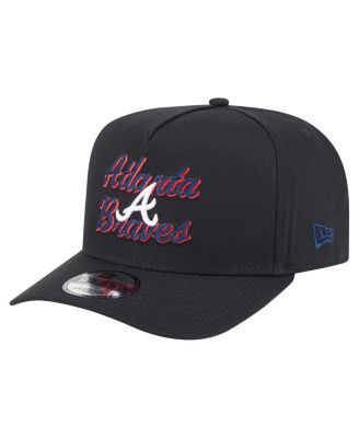 New Era - Men's Black Atlanta Braves Chainstitch 9FIFTY A-Frame Snapback Hat