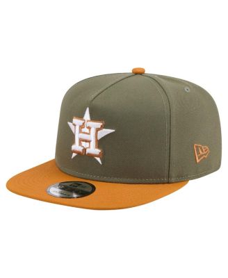New Era - Men's Olive/Brown Houston Astros Color Pack A-Frame 9FIFTY Snapback Hat