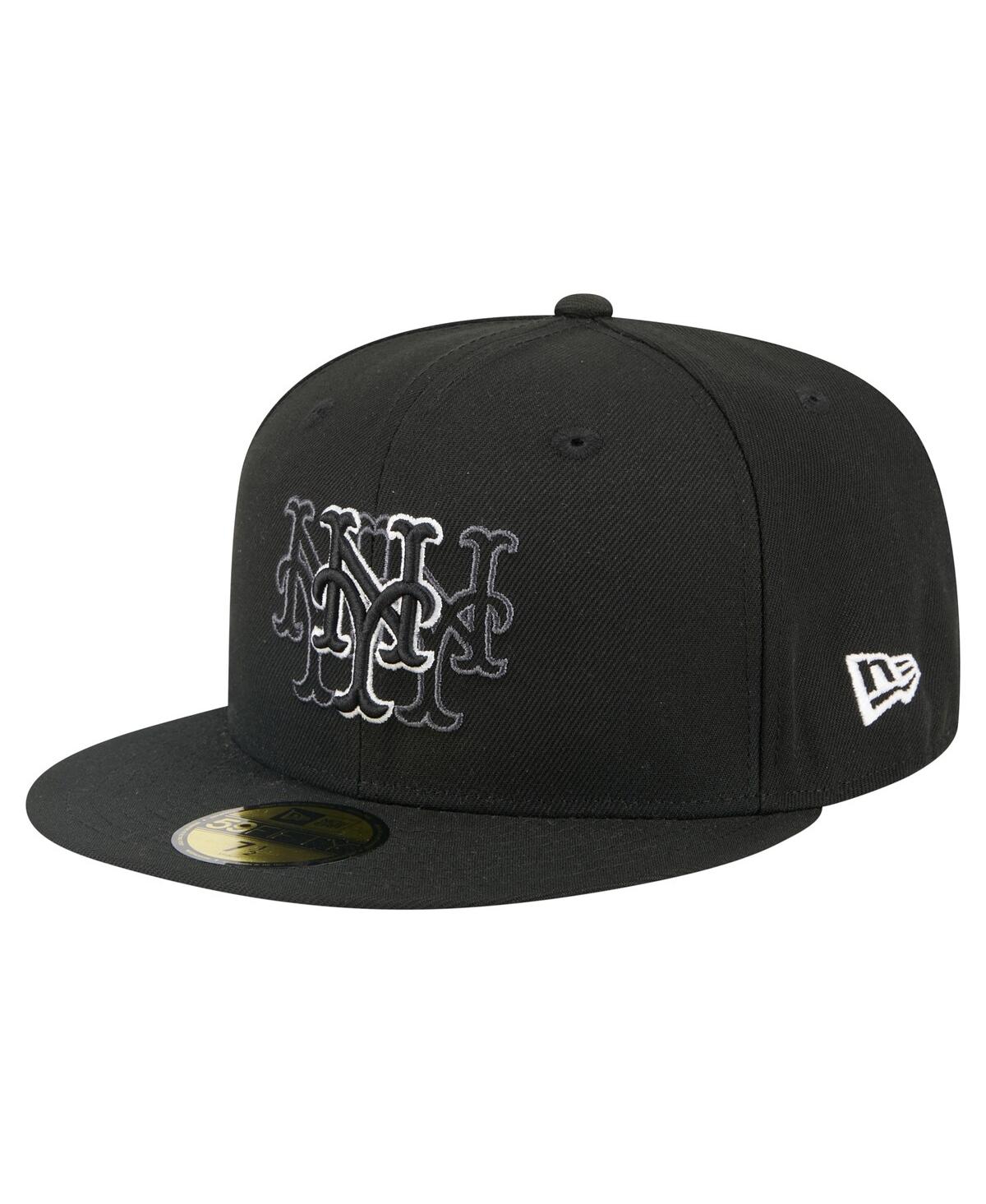 New Era Men's Black New York Mets Tri-Hit 59FIFTY Fitted Hat