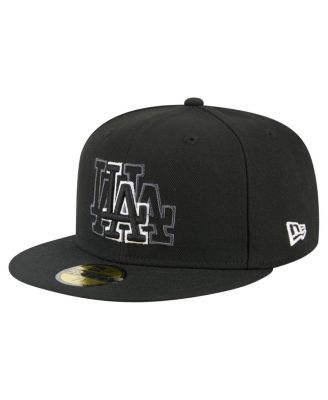 New Era - Men's Black Los Angeles Dodgers Tri-Hit 59FIFTY Fitted Hat