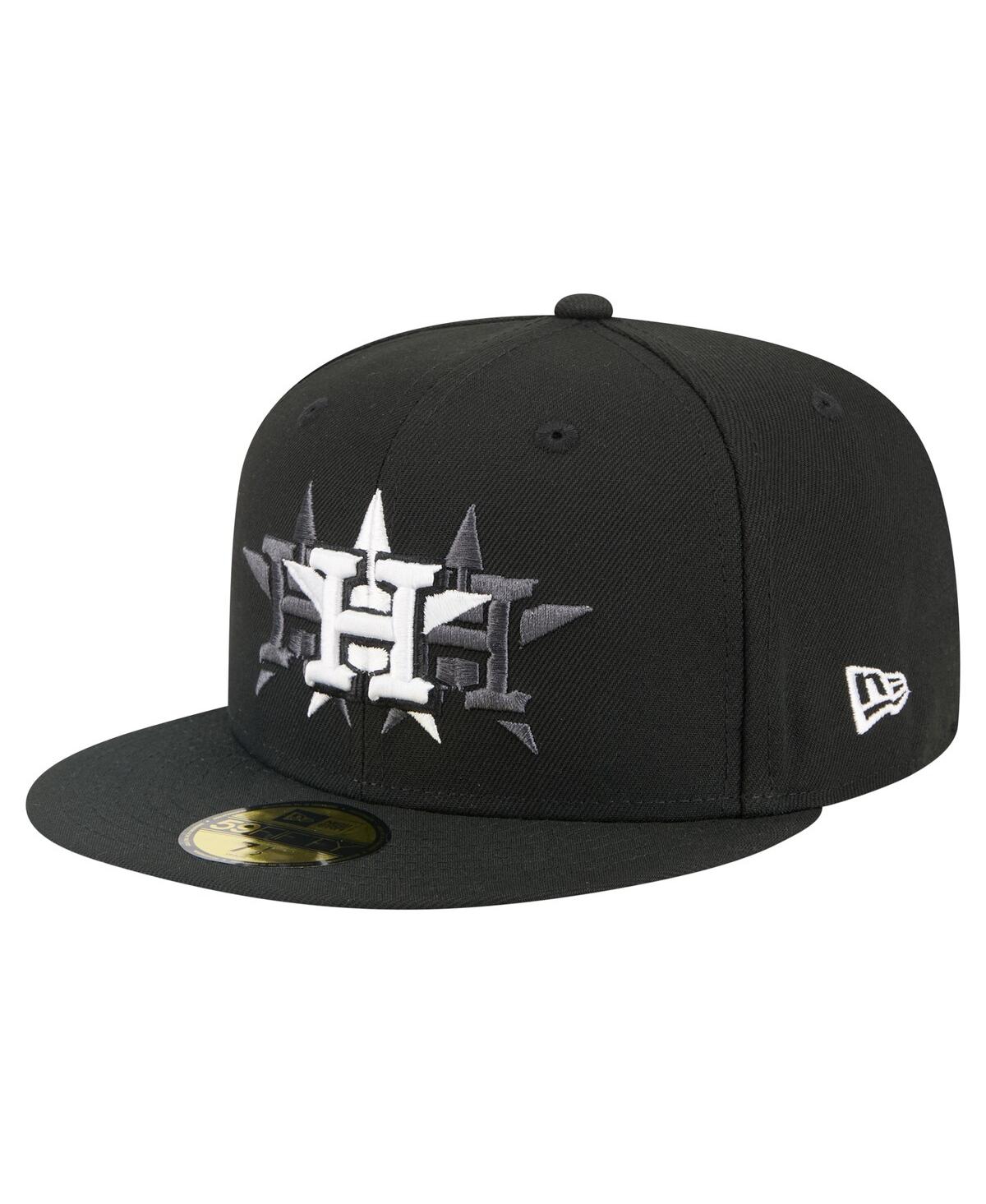 New Era Men's Black Houston Astros Tri-hit 59fifty Fitted Hat In Black