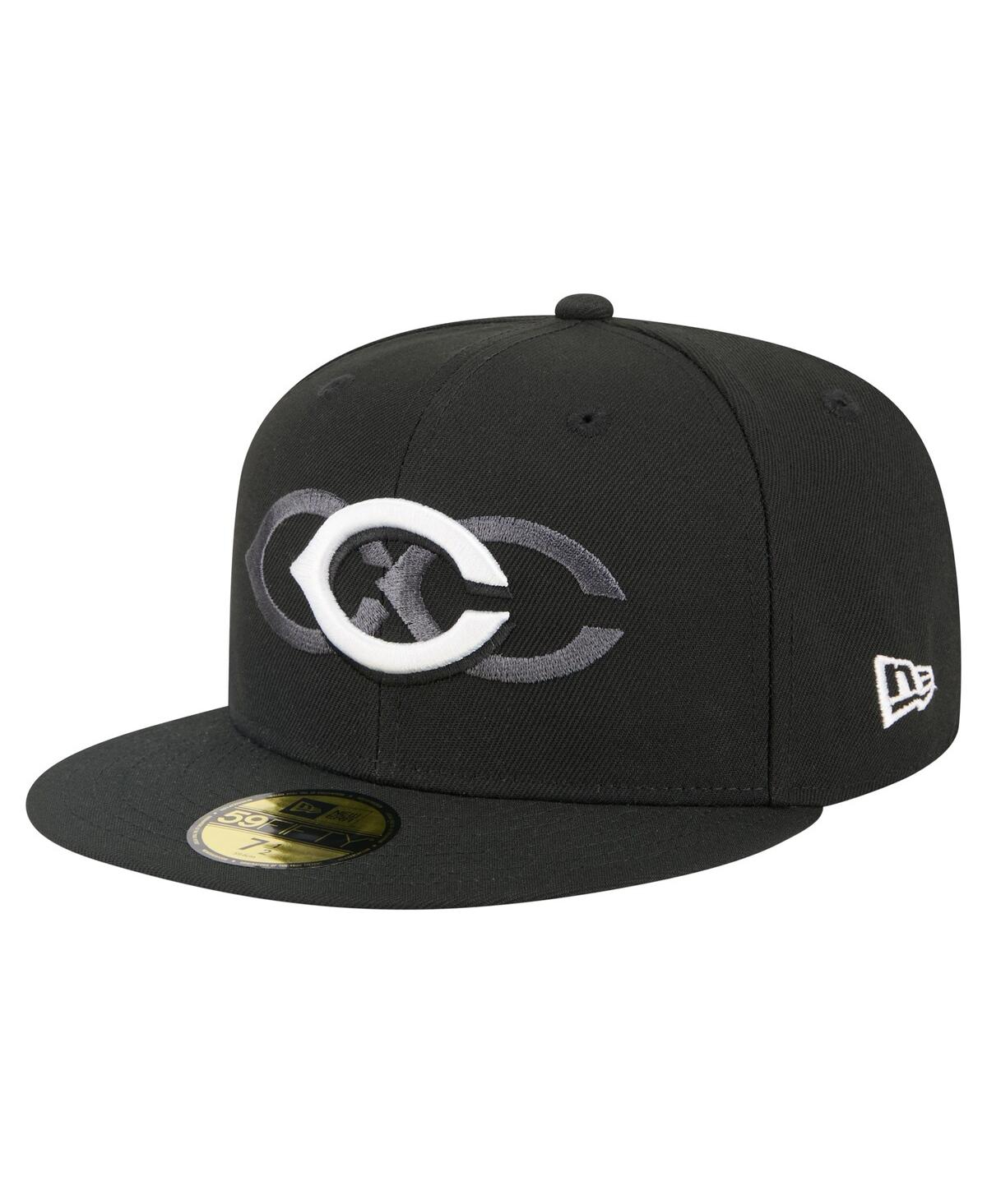 New Era Men's Black Cincinnati Reds Tri-hit 59fifty Fitted Hat In Black