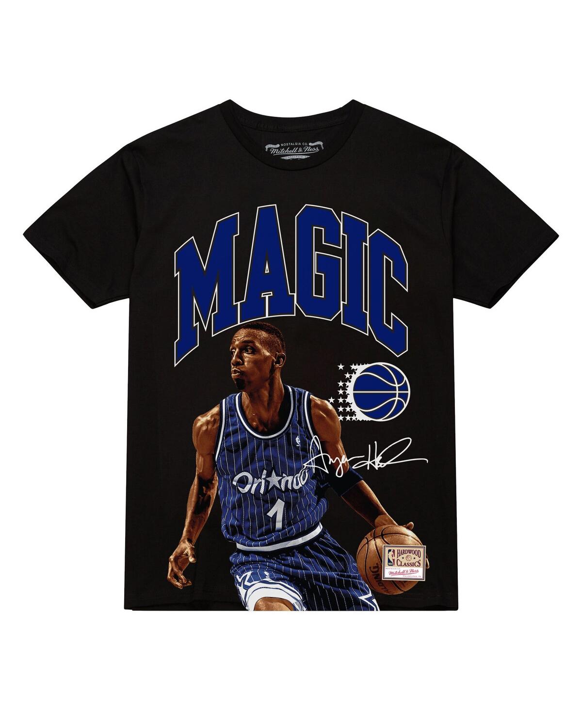 Mitchell & Ness Men'sâ Penny Hardaway Black Orlando Magic Hardwood Classics Player Arch T-shirt In Black