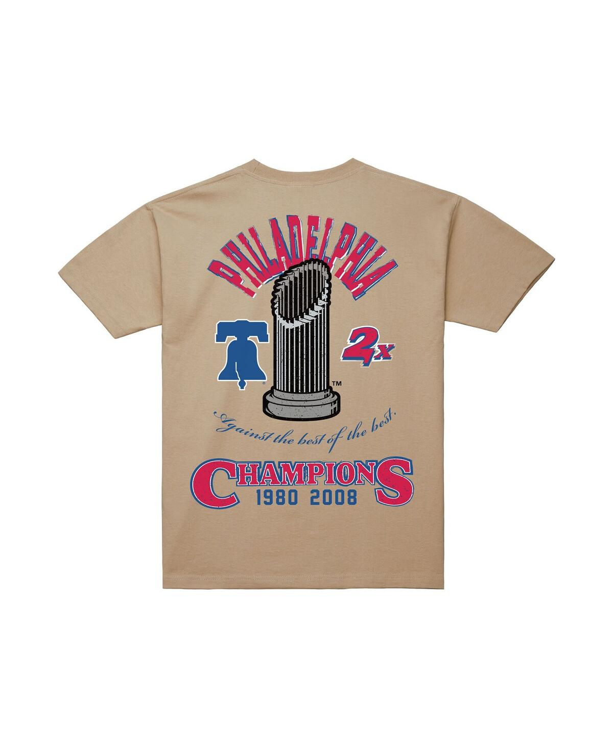 Mitchell & Ness Men'sâ Cream Philadelphia Phillies Legacy Defined T-shirt In Brown