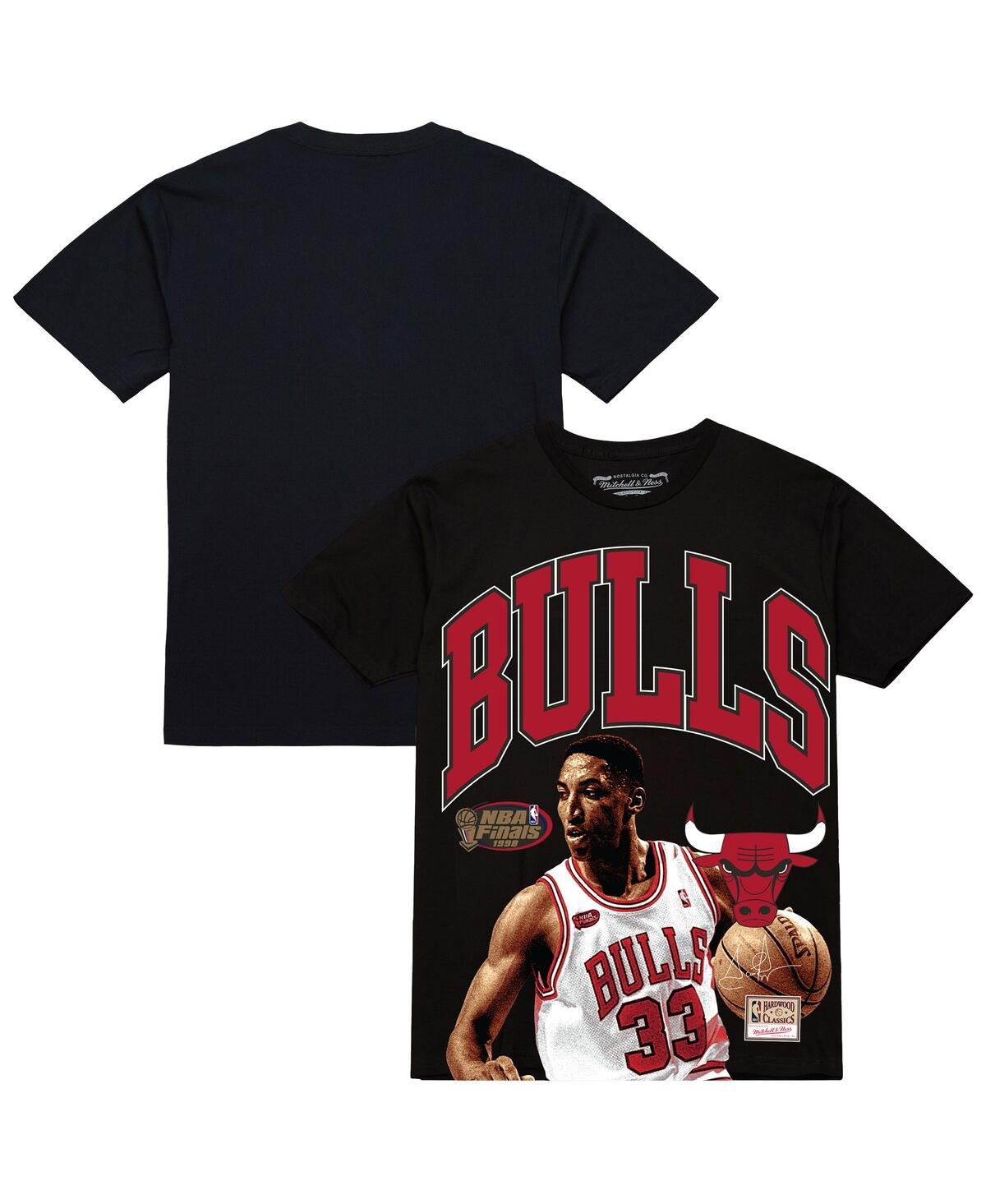 Мужская футболка Scottie Pippen Black Chicago Bulls Hardwood Classics Player Arch от Скотти Пиппена