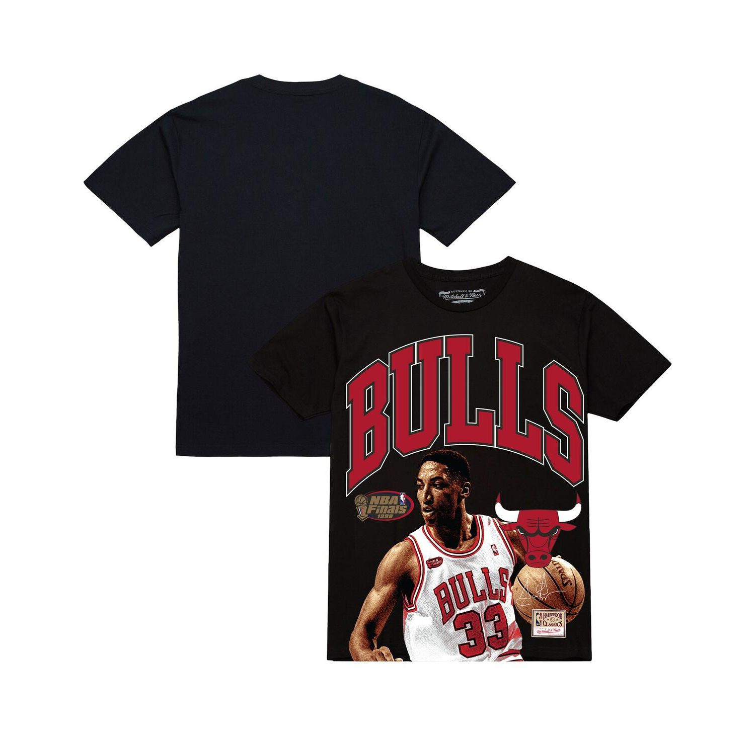 Men's Scottie Pippen Black Chicago Bulls Hardwood Classics Player Arch T-Shirt