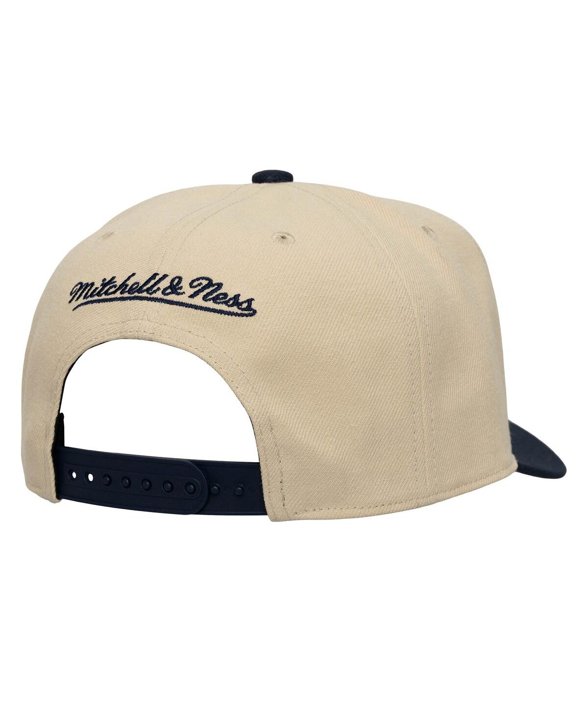 Mitchell & Ness Men's Cream/navy St. Louis City Sc Upside Down Pro Pinch Snapback Hat In Brown