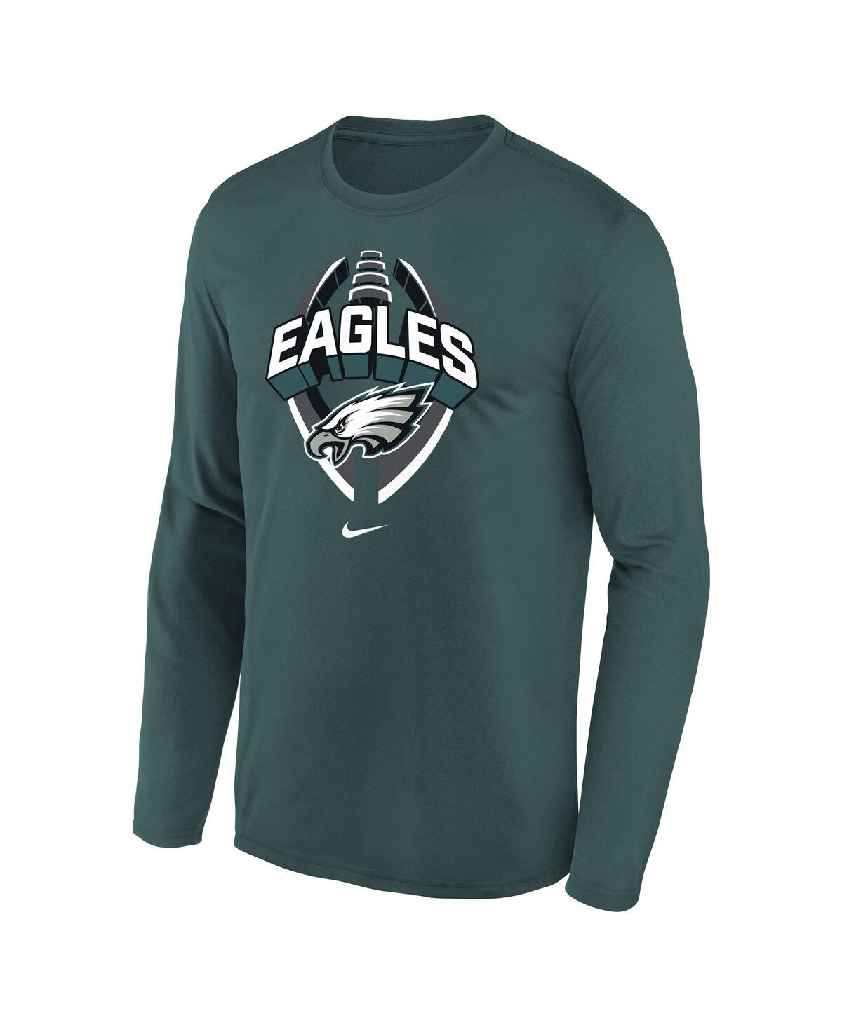 Nike Big Boys and Girls Midnight Green Philadelphia Eagles Primetime Legend Icon Long Sleeve Performance T-Shirt
