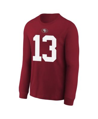 Big Boys and Girls Brock Purdy Scarlet San Francisco 49ers Player Name Number Long Sleeve T-Shirt