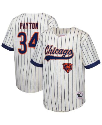 Mitchell & Ness - Big Boys and Girls Walter Payton Cream Chicago Bears Retired Player Name Number Baseball Jersey