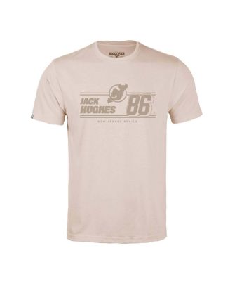LevelWear - Men's Jack Hughes Khaki New Jersey Devils Richmond Mileage Name Number T-Shirt