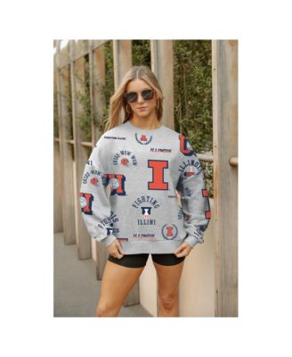 Women's Gray Illinois Fighting Illini Always on Repeat Fleece Sweatshirt