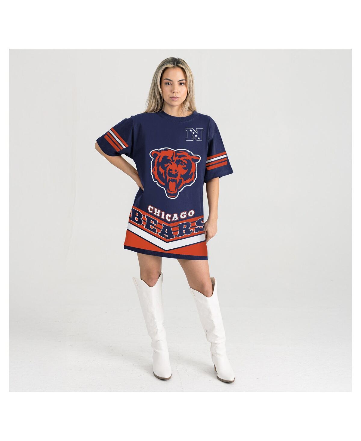Gameday Couture Women's Navy Chicago Bears Perfect Score Vintage T-shirt Dress In Blue