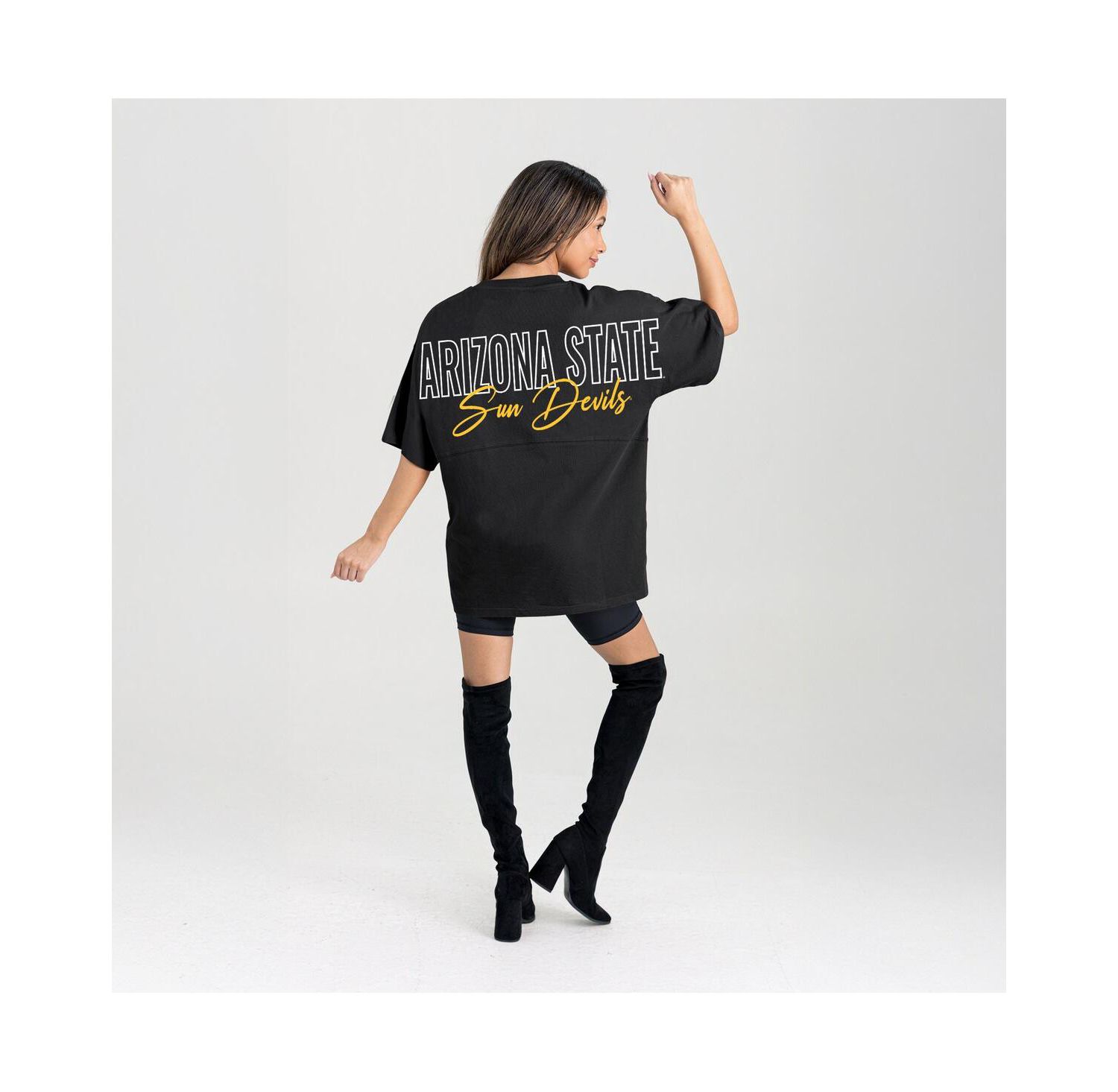 Women's Black Arizona State Sun Devils Oversized Back at Ya T-Shirt