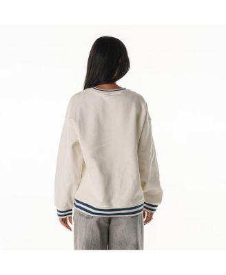 Women's Cream Miami Dolphins Oversized Vintage French Terry Sweatshirt