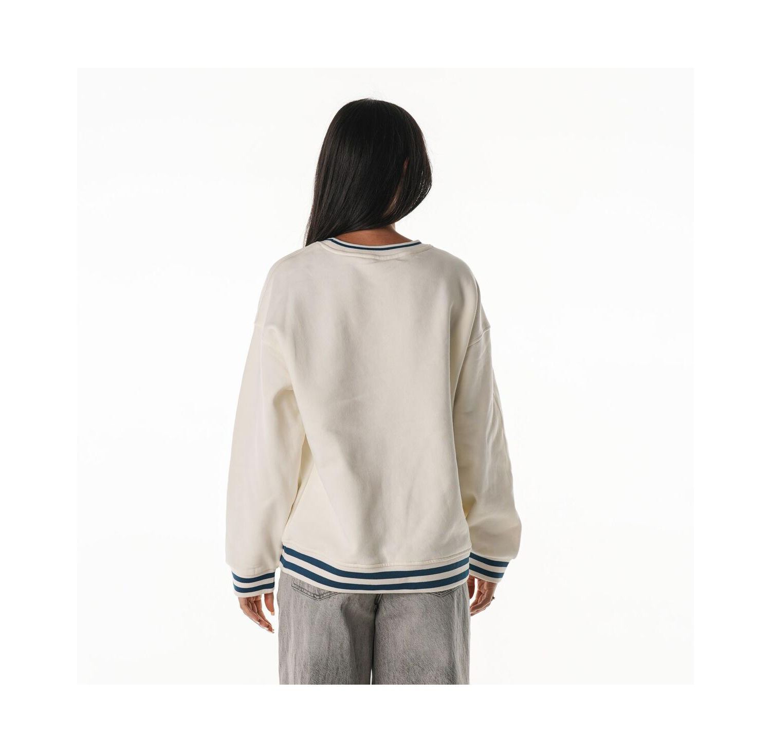 Women's Cream Miami Dolphins Oversized Vintage French Terry Sweatshirt
