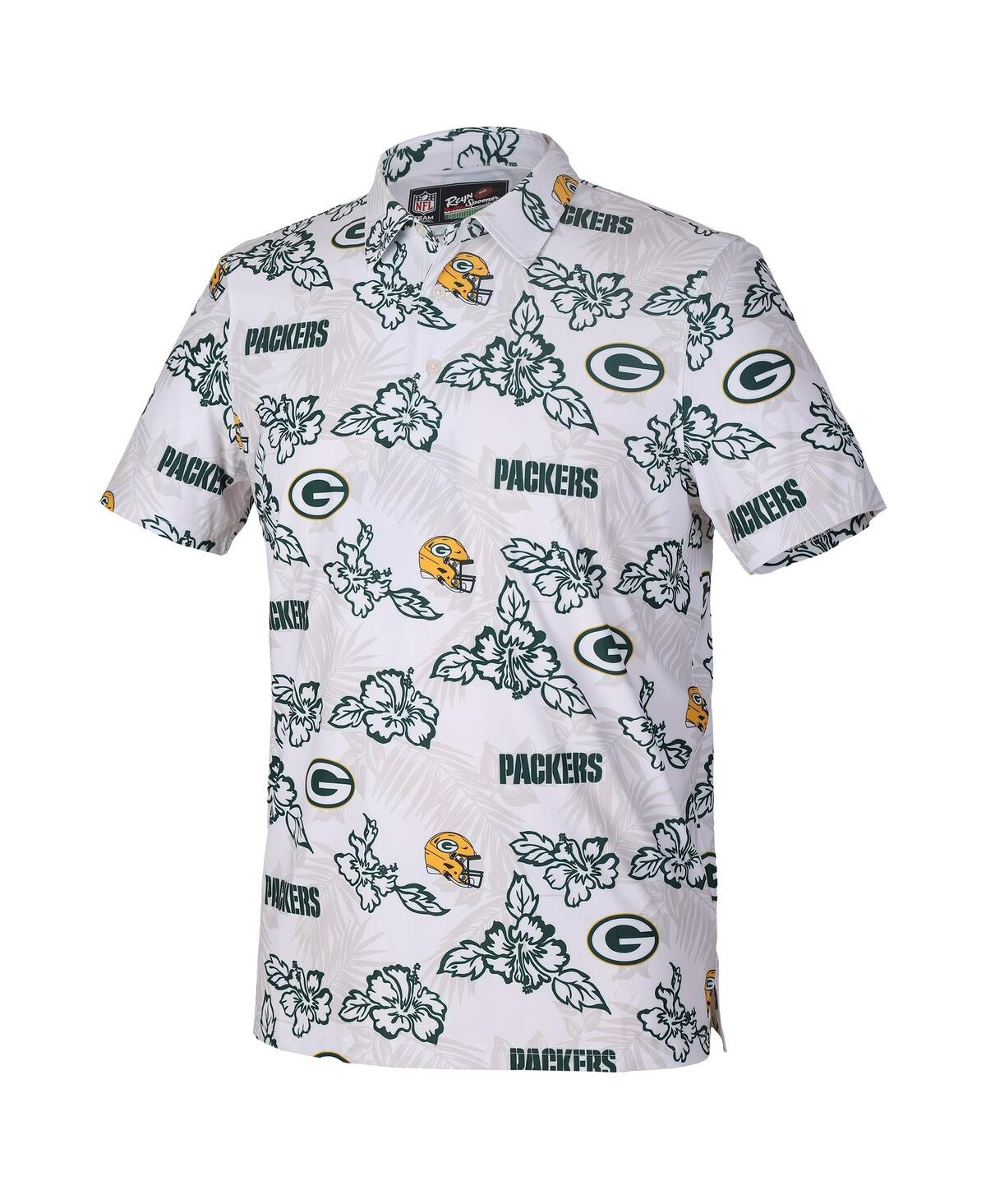 Reyn Spooner Men's White Green Bay Packers Pua Performance Game Day Polo Shirt In White