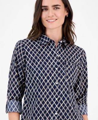 Women's Patterned Roll-Tab Shirt