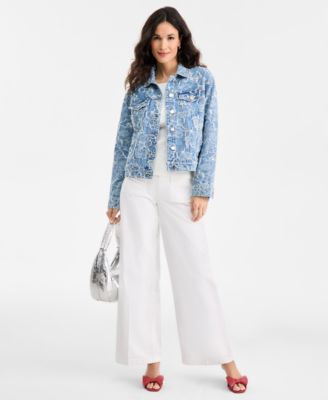 On 34th - Women's Denim Jacquard Trucker Jacket