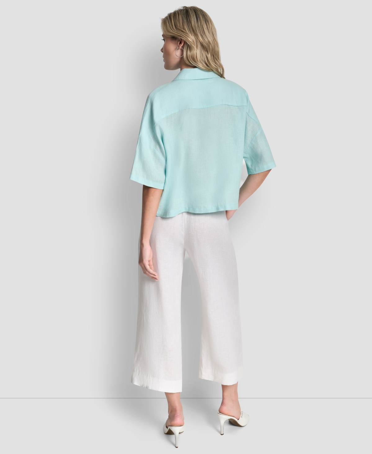 Dkny Women's Button-Front Dolman-Sleeve Linen Top