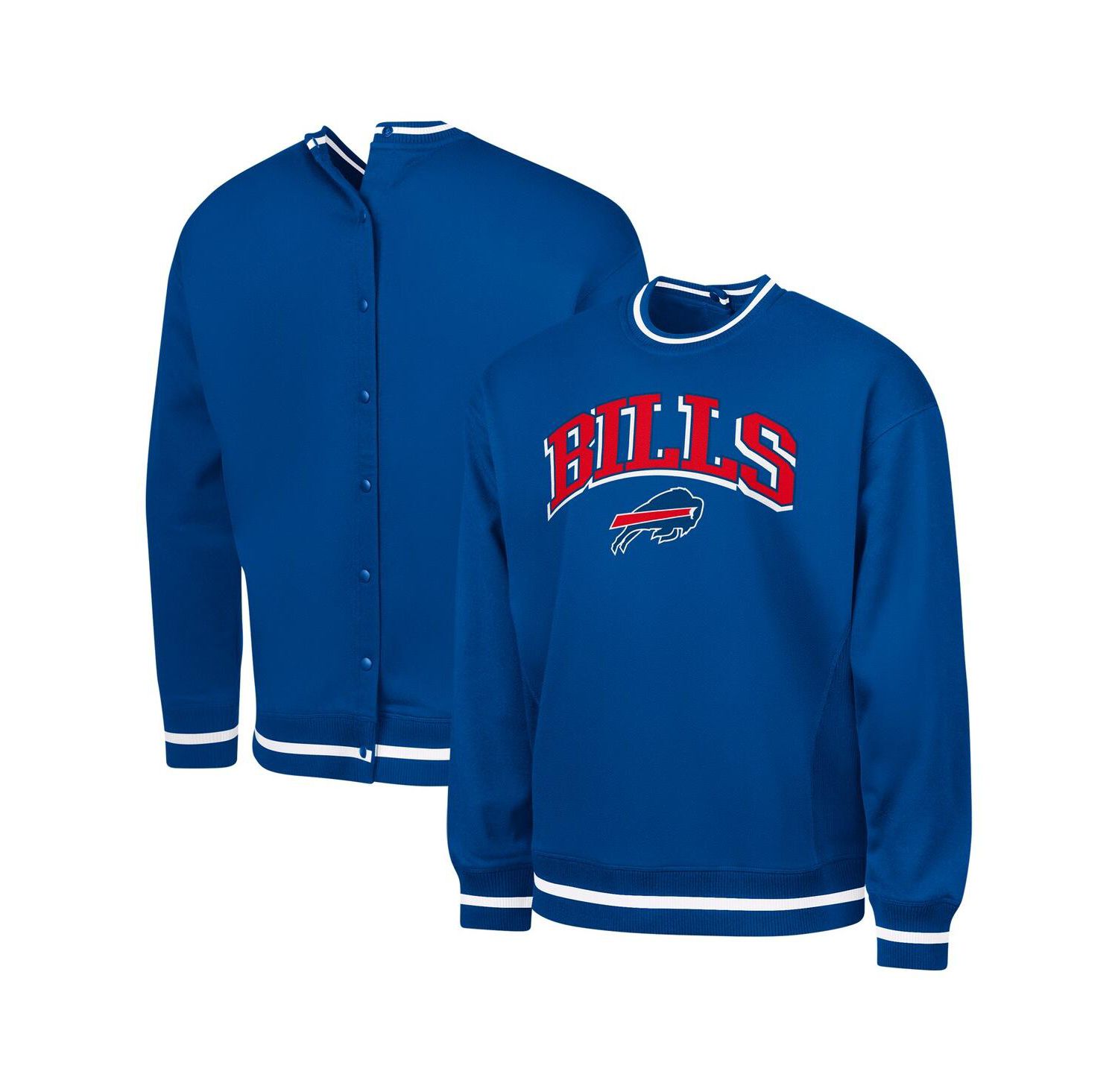 Men's Royal Buffalo Bills Adaptive Blocker Fleece Pullover Sweatshirt