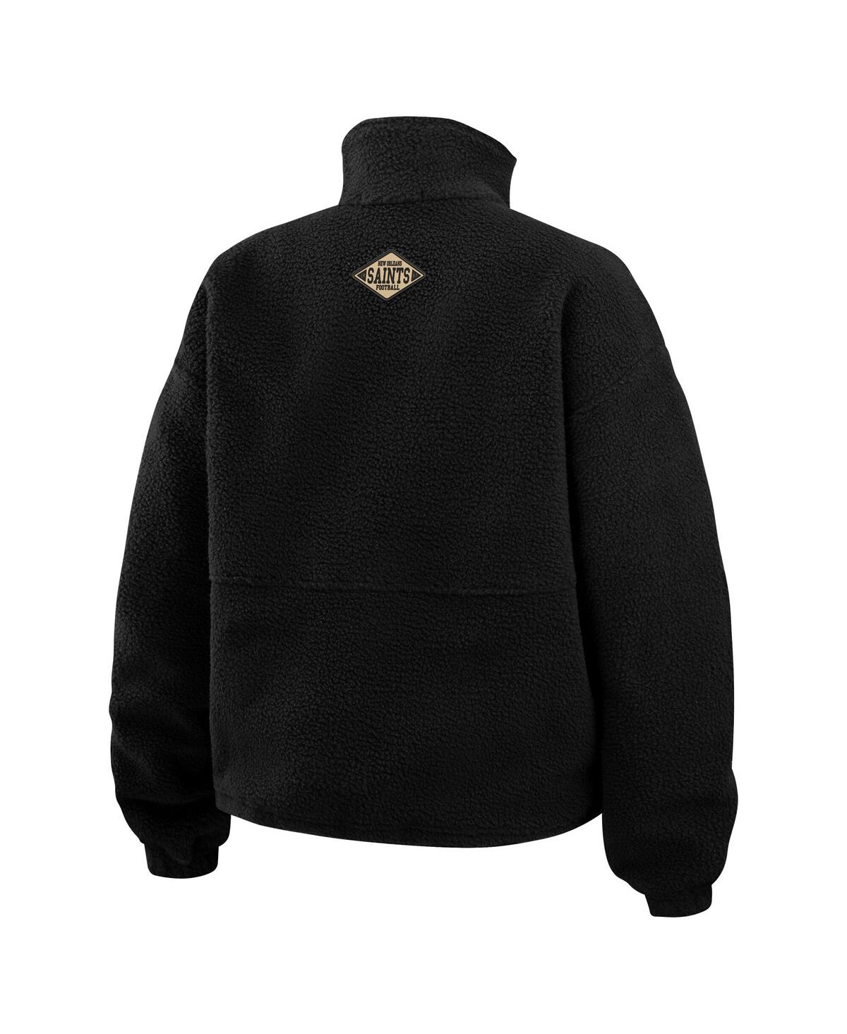 Wear by Erin Andrews Women's Black New Orleans Saints Polar Fleece Half-Zip Jacket