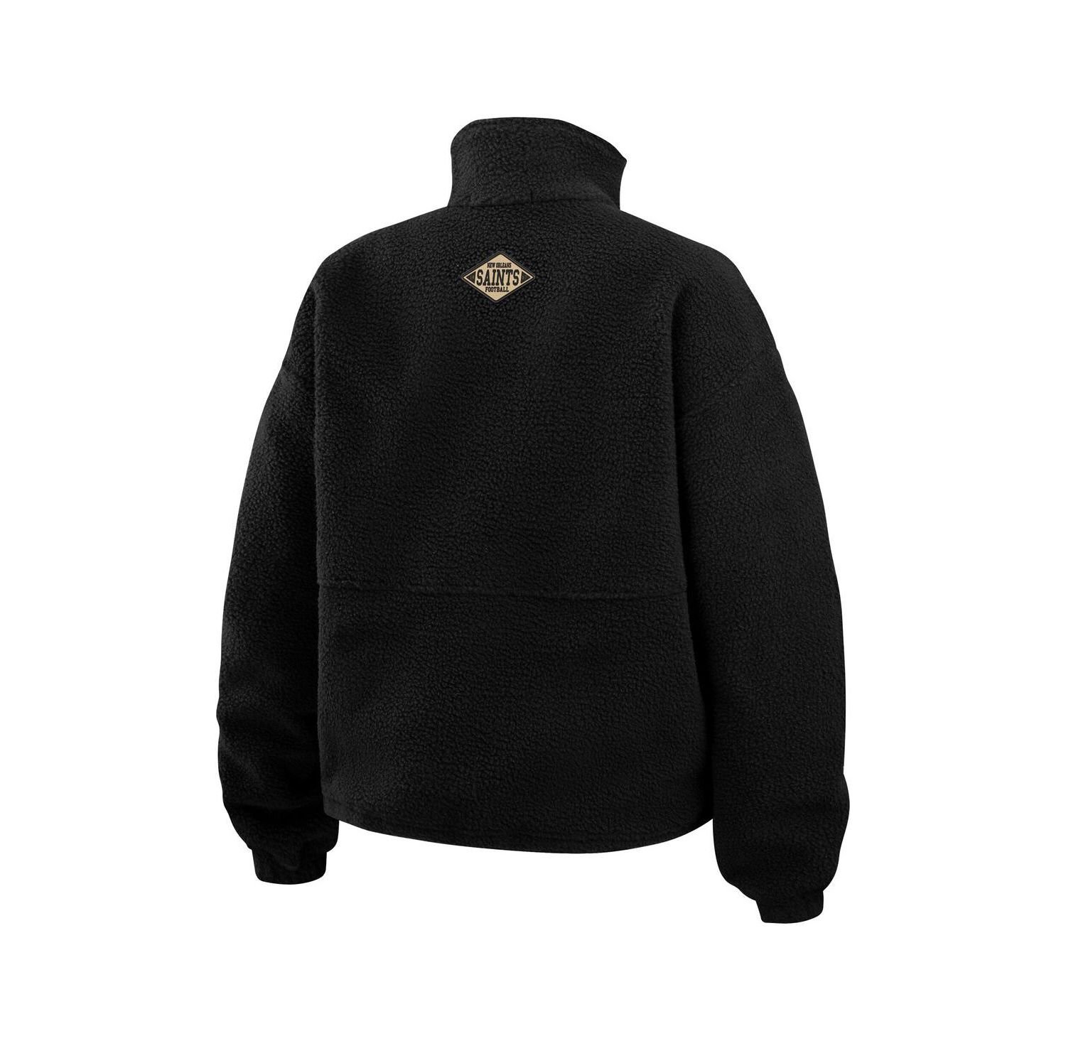 Women's Black New Orleans Saints Polar Fleece Half-Zip Jacket