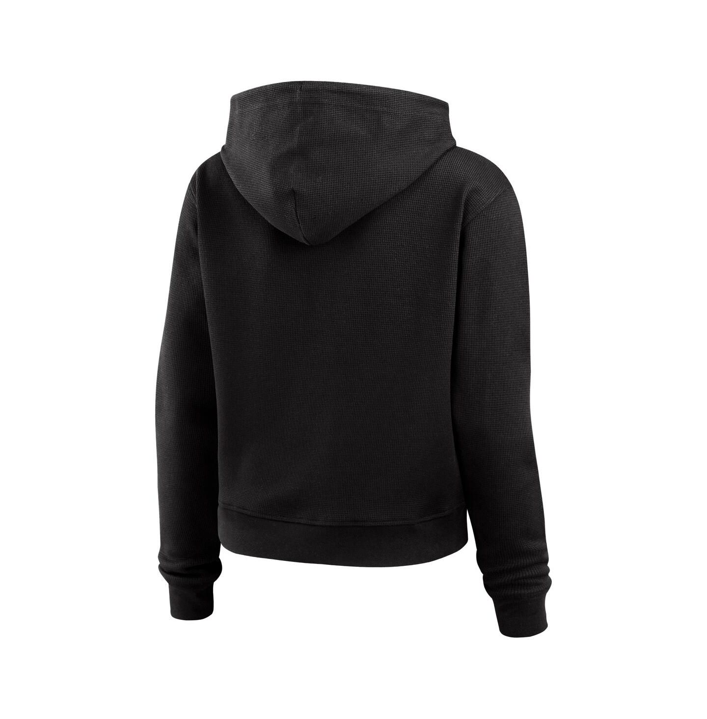 Женское худи WEAR by Erin Andrews Black New Orleans Saints Waffle Pullover Top — фото 3