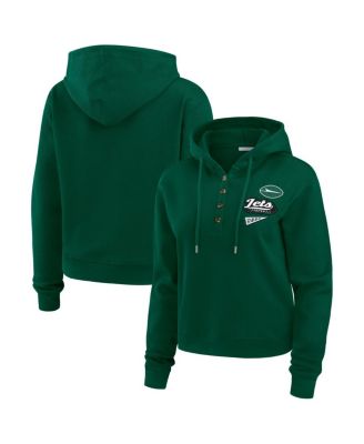 WEAR by Erin Andrews - Women's Green New York Jets Plus Size Waffle Hoodie Pullover Top