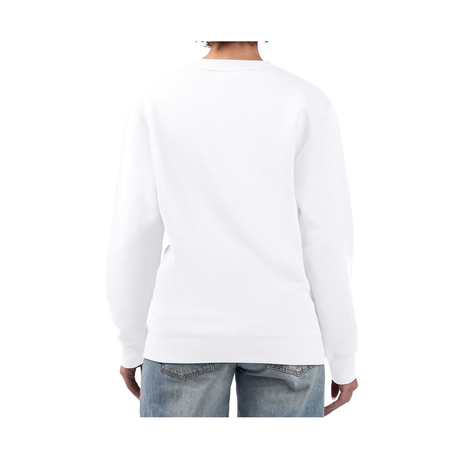 Women's White Detroit Lions Team Logo Graphic Tri-Blend Pullover Sweatshirt