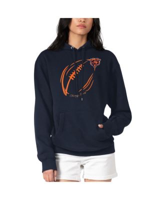 G-III 4Her by Carl Banks - Women's Navy Chicago Bears Football Logo Fleece Tri-Blend Pullover Hoodie